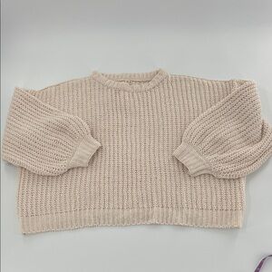 POL Women's Beige Knit Sweater chunky boxy oversized